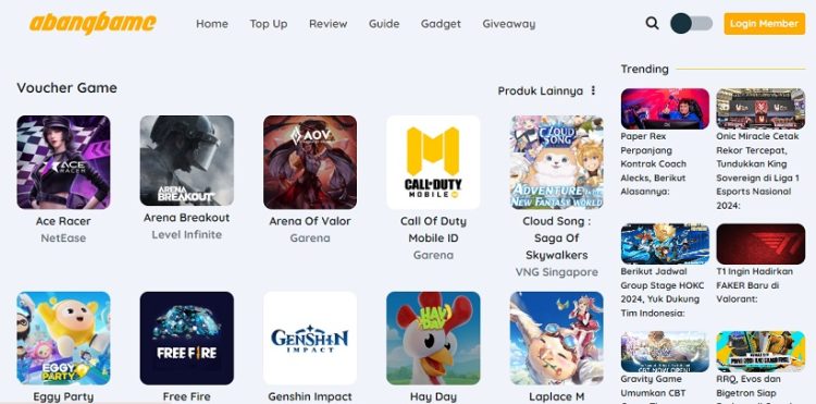 Abang Game Portal Game & Layanan Top Up Game Besutan Nueve Kreasi Media