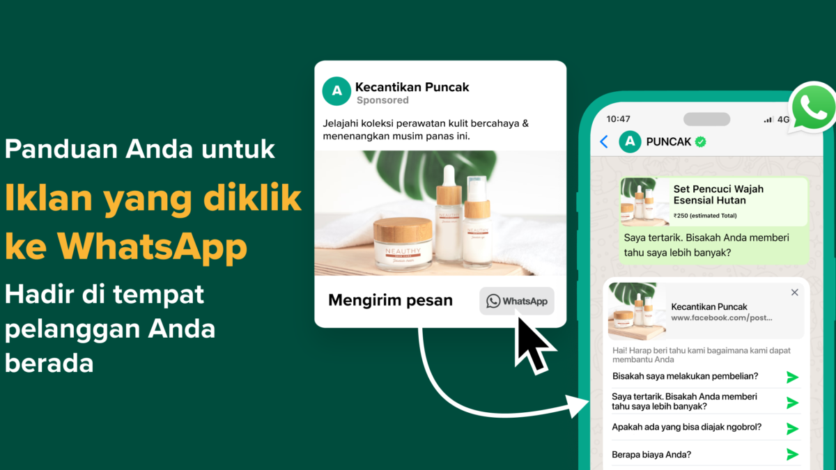 tampilan pembuatan iklan klik ke WhatsApp untuk promosi bisnis digital