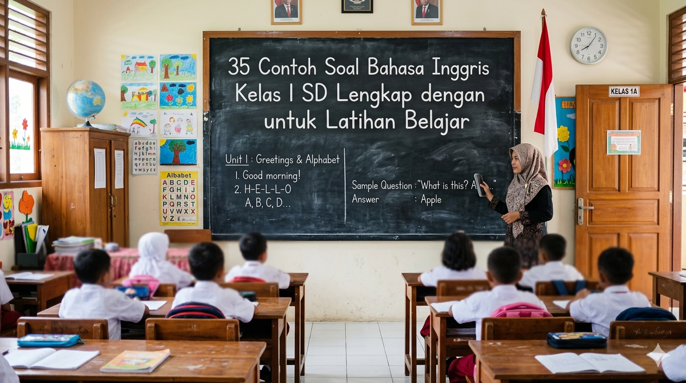 35 Contoh Soal Bahasa Inggris Kelas 1 SD Lengkap dengan Jawaban untuk Latihan Belajar