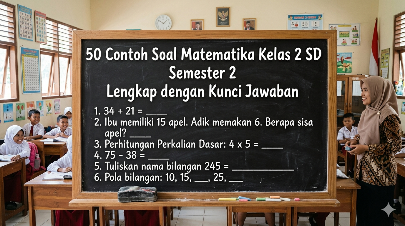 50 Contoh Soal Matematika Kelas 2 SD Semester 2 Lengkap dengan Kunci Jawaban