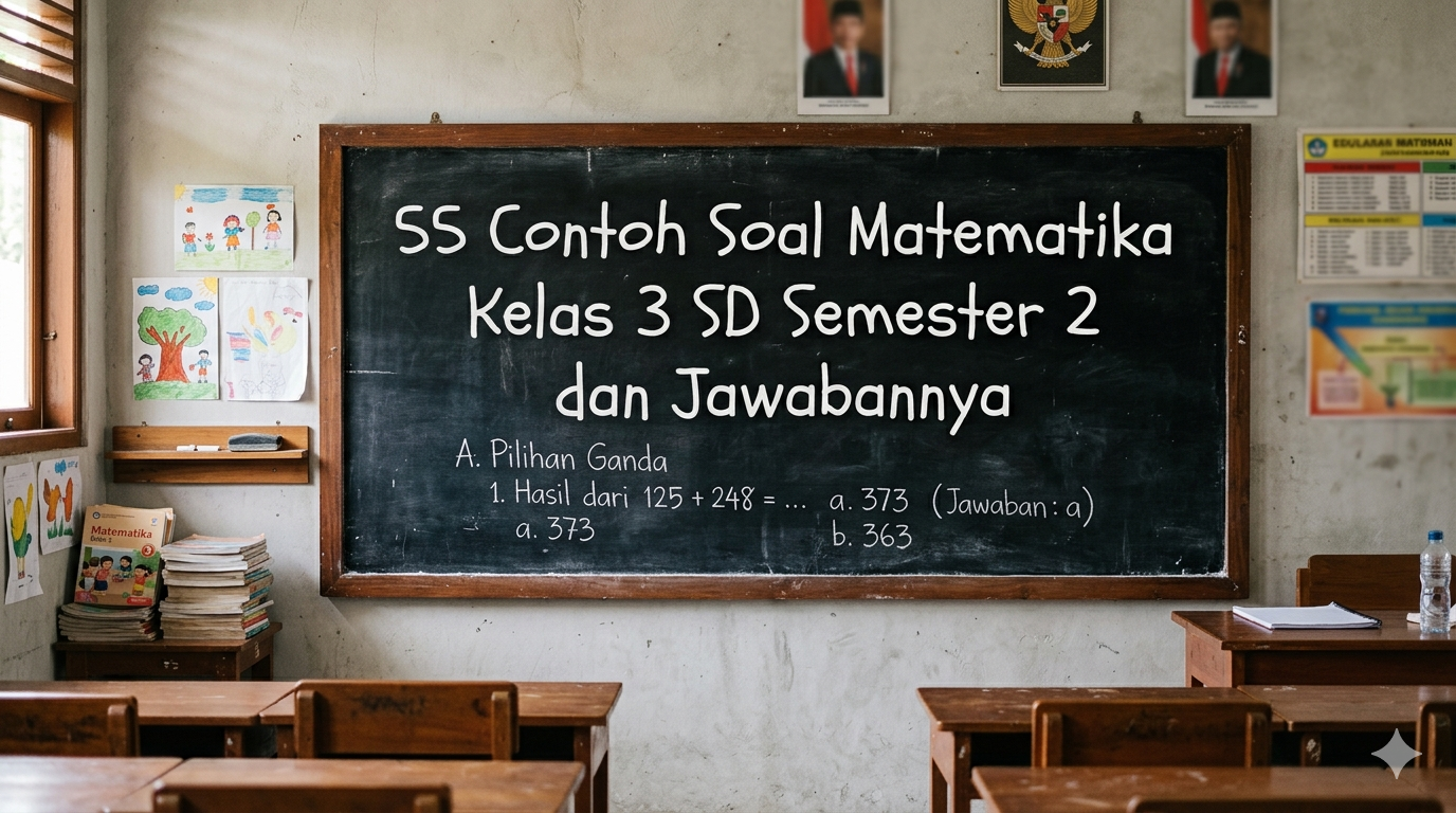 55 Contoh Soal Matematika Kelas 3 SD Semester 2 dan Jawabannya