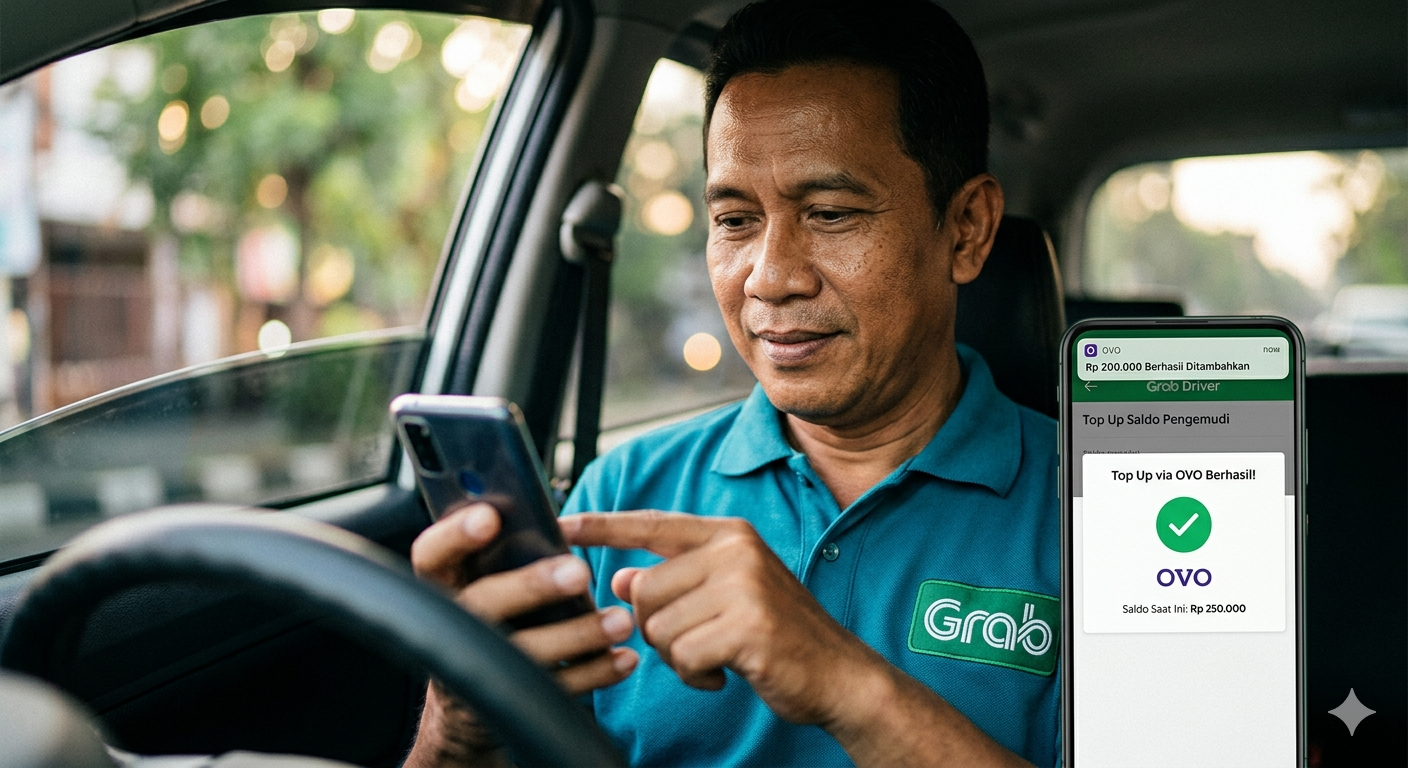 Cara Top Up Grab Driver via OVO, Mudah dan Langsung Masuk Saldo